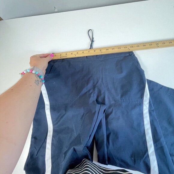 Nike Youth Drawstring Straight Athletic Track Pants Navy Blue M Pockets Y2k 90s - Picture 8 of 10